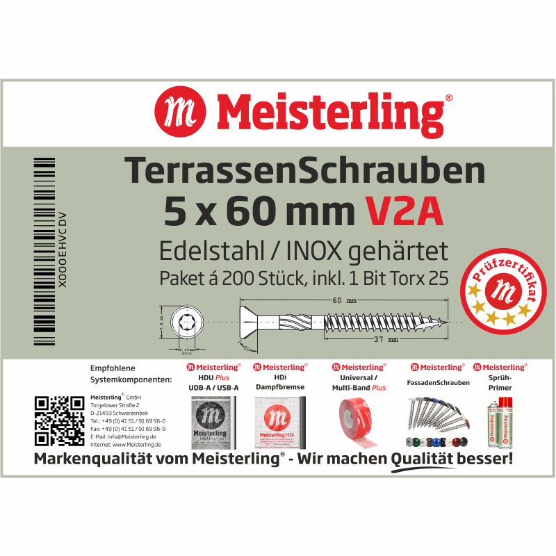 Meisterling® TerrassenSchrauben 5 x 60 mm V2A