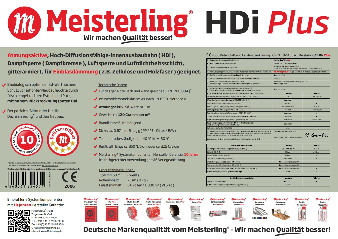 Meisterling® HDi PLUS Technische Daten