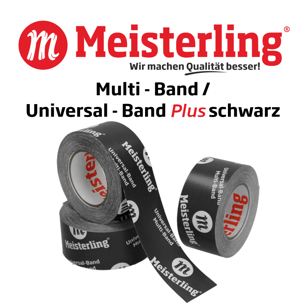 Meisterling Multi - Band Universal - Band PLUS schwarz 60x25 mit Logo und Schrift - 1000x1000px