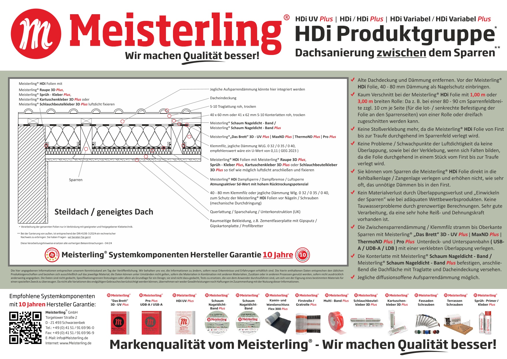 Meisterling HDi + HDi Variabel - Dachsanierung zwischen dem Sparren