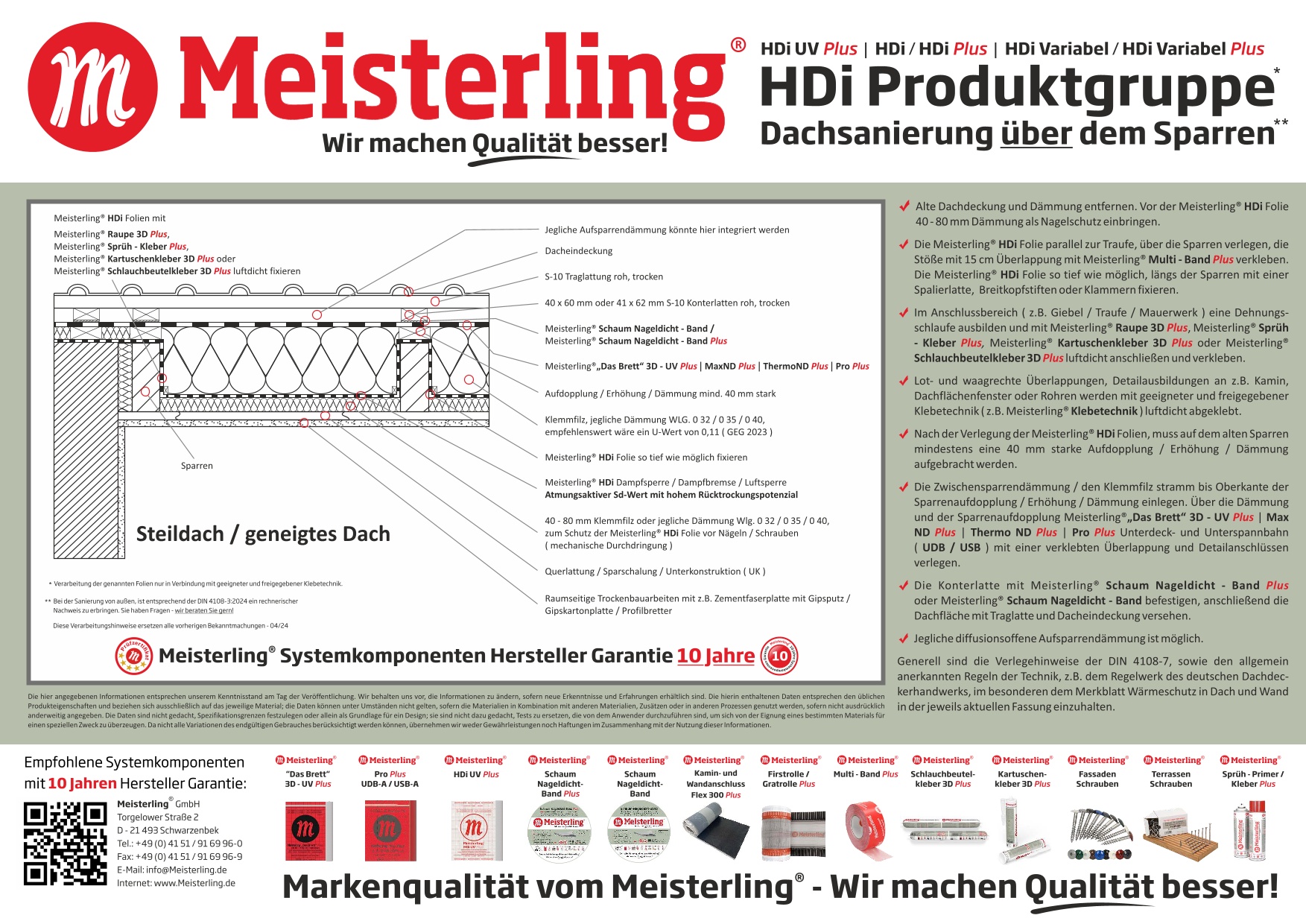 Meisterling HDi + HDi Variabel - Dachsanierung über dem Sparren
