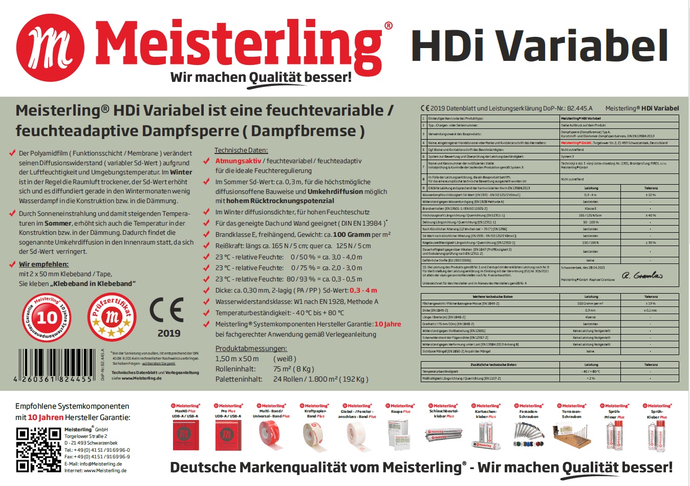 Meisterling® HDi Variabel Technische Daten